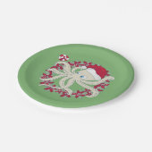 octopus kerstman kerstkrans poinsettia papieren bordje (Gekanteld)