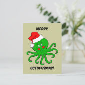 Octopus Kerstmis Feestdagenkaart (Staand voorkant)
