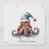 Octopus Kerstvreugd, op maat gemaakt Feestdagenkaart (Voorkant)