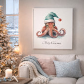 Octopus Kerstvreugd, op maat gemaakt Foto Afdruk