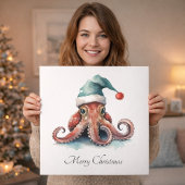 Octopus Kerstvreugd, op maat gemaakt Foto Afdruk