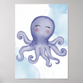 Octopus kinderkamer poster zee dieren kinderen (Voorkant)