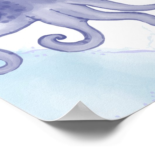 Octopus-kinderkamerposter Zee Dieren Kinderen Poster (Hoek)