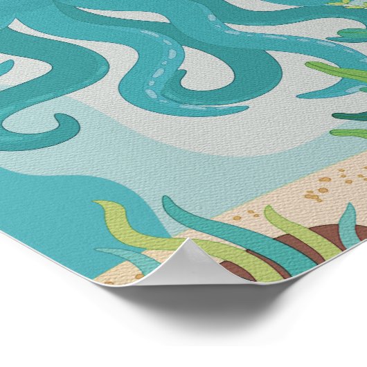 Octopus-kinderkamerprint Kinderkamerposter Poster (Hoek)