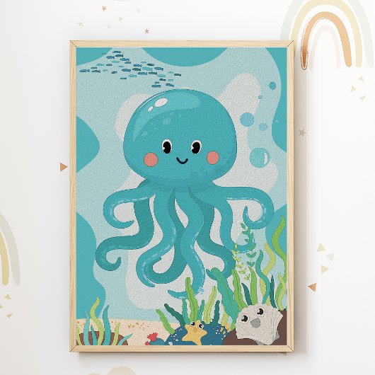 Octopus-kinderkamerprint Kinderkamerposter Poster