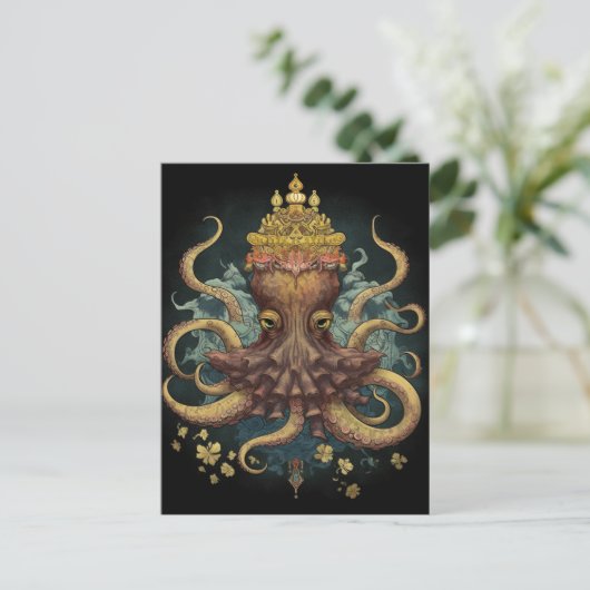 Octopus King Briefkaart (Staand voorkant)