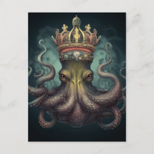 Octopus King Fantasy Briefkaart