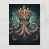 Octopus King Fantasy Briefkaart (Voorkant)
