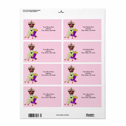 Octopus King Queen Labels (Full Sheet)