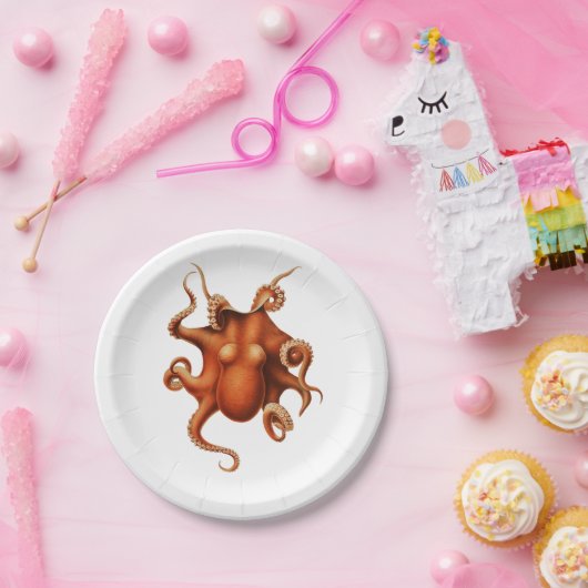 octopus klassieke stijl papieren bordje (Feest)