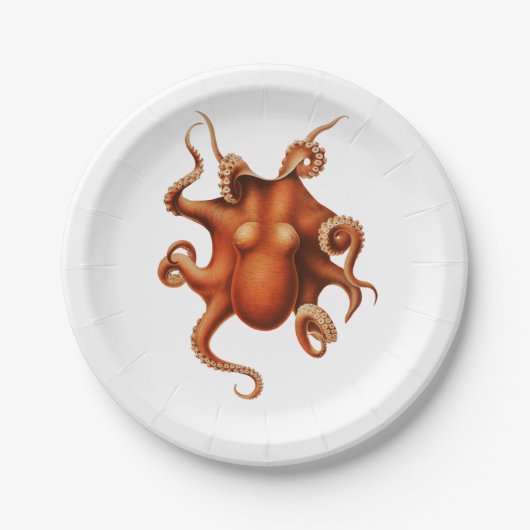 octopus klassieke stijl papieren bordje (Voorkant)