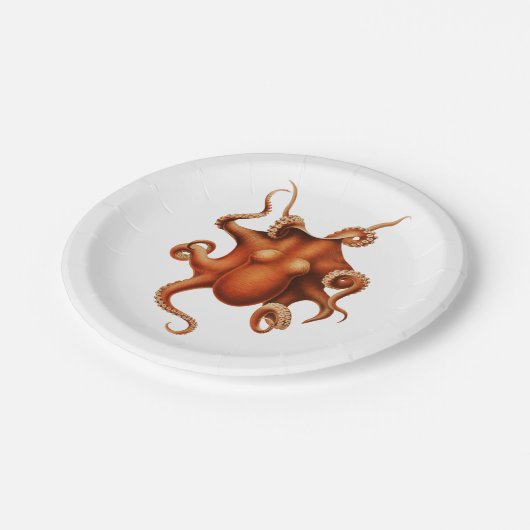  octopus klassieke stijl papieren bordje (Gekanteld)