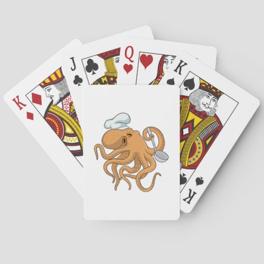 Octopus Kok Chef hoed Pokerkaarten (Achterkant)