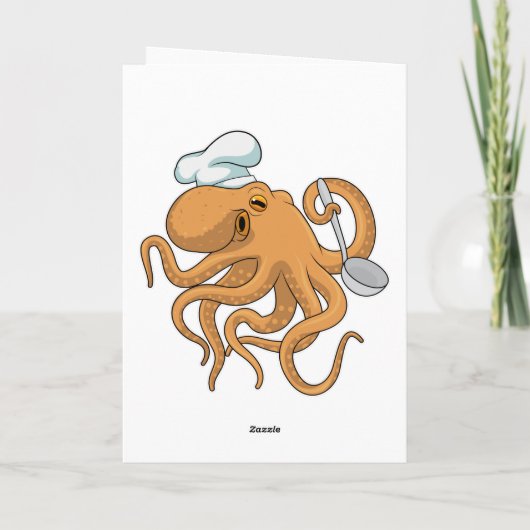 Octopus Kok Chef pet Kaart (Achterkant)