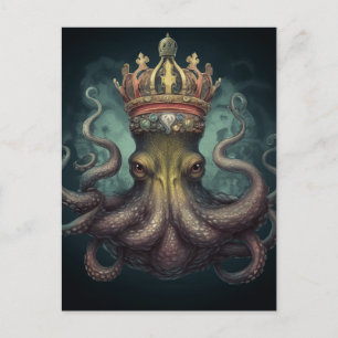 Octopus Koning Fantasie Briefkaart