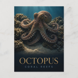 Octopus Koraalriffen Wilde dieren DIER Briefkaart
