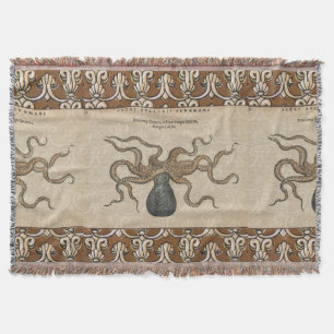Octopus Kraken Antiek Kust Mariene Wilde Dieren Deken