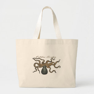 Octopus Kraken Antiek Kust Mariene Wilde Dieren Grote Tote Bag
