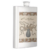 Octopus Kraken Antiek Kust Mariene Wilde Dieren Heupfles (Rechts)