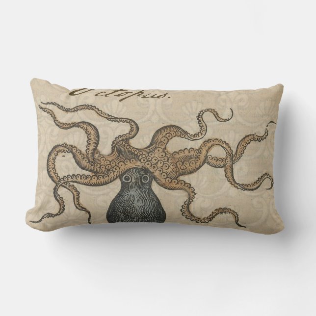 Octopus Kraken Antiek Kust Mariene Wilde Dieren Kussen (Voorkant)