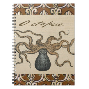 Octopus Kraken Antiek Kust Mariene Wilde Dieren Notitieboek