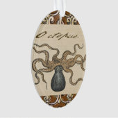 Octopus Kraken Antiek Kust Mariene Wilde Dieren Ornament (voorkant)