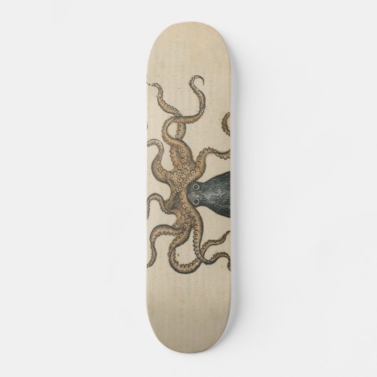 Octopus Kraken Antiek Kust Mariene Wilde Dieren Skateboard (Voorkant)