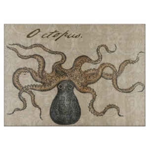 Octopus Kraken Antiek Kust Mariene Wilde Dieren Snijplank