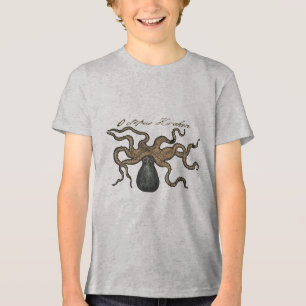 Octopus Kraken Antiek Kust Mariene Wilde Dieren Tri-Blend Shirt