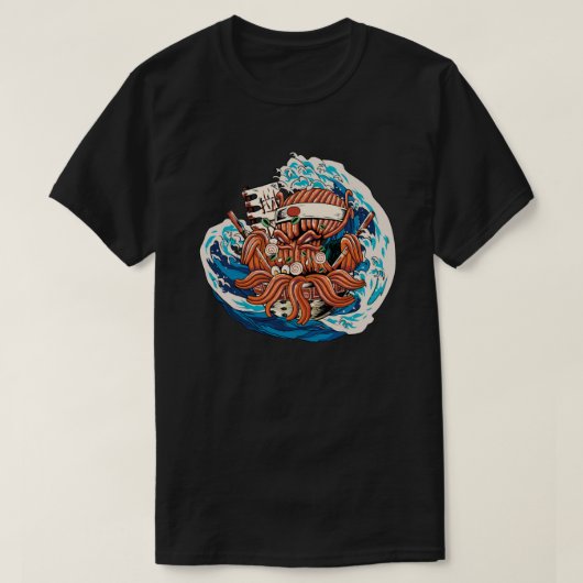 Octopus Kraken Eating Japanse ramen 1 T-shirt (Design voorkant)