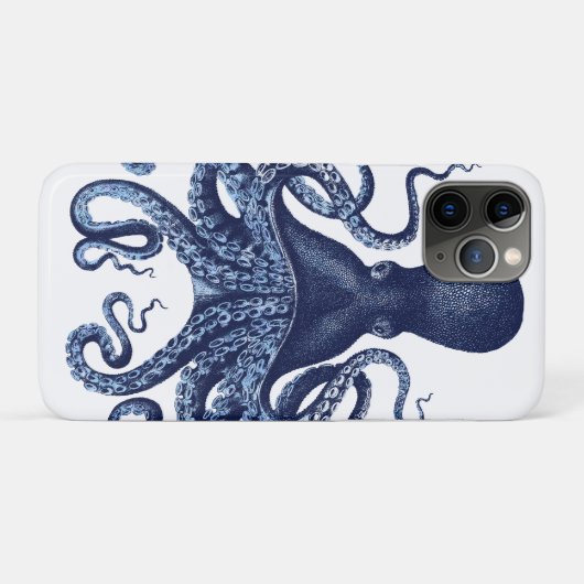 Octopus, Kraken, , gegraveerd, nautisch, ma Case-Mate iPhone Case (Achterkant (horizontaal))