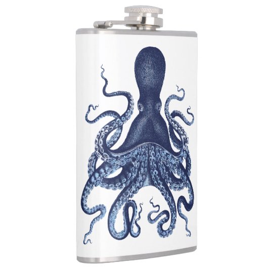 Octopus, Kraken, , gegraveerd, nautisch, ma Heupfles (Rechts)