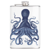 Octopus, Kraken, , gegraveerd, nautisch, ma Heupfles (Voorkant)