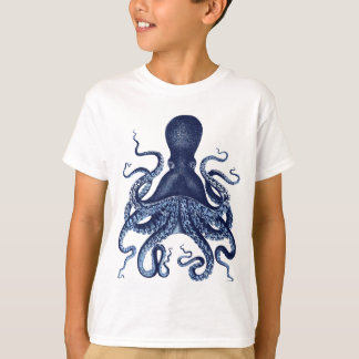 Octopus, Kraken, , gegraveerd, nautisch, ma T-shirt