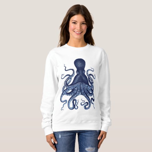 Octopus, Kraken,  graven, waterverf Trui (Voorkant volledig)