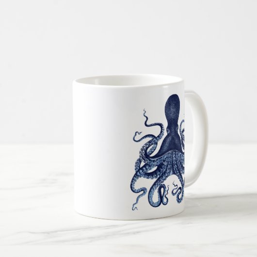 Octopus Kraken  gravering Koffiemok (Voorkant rechts)