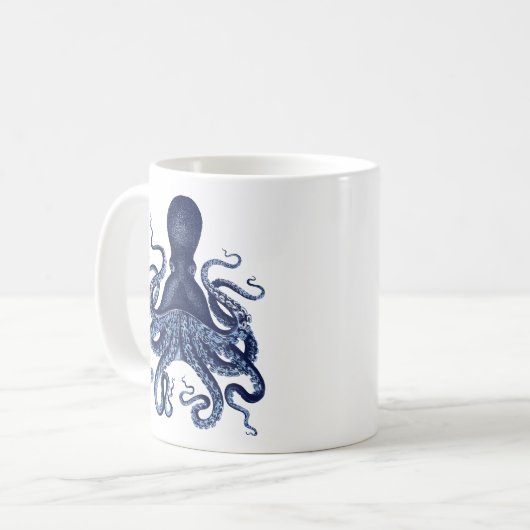 Octopus Kraken gravering Koffiemok (Voorkant links)