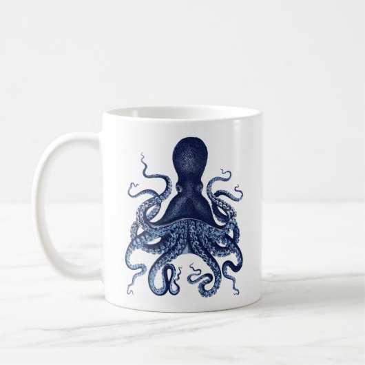 Octopus Kraken  gravering Koffiemok (Links)