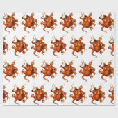 Octopus Kraken kunstillustratie Cadeaupapier (Vlak)