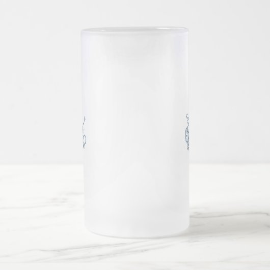 Octopus kraken nautische kuststrook: blauw matglas bierpul (Center)