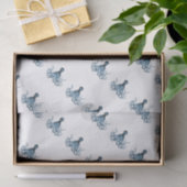 Octopus kraken nautische kuststrook: blauw tissuepapier (Geschenk)