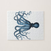 Octopus kraken nautische kuststrook strand blauw legpuzzel (Horizontaal)