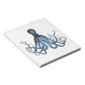 Octopus kraken nautische kuststrook strand blauw notitieblok (Schuin)