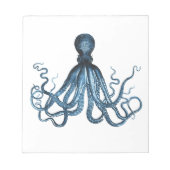 Octopus kraken nautische kuststrook strand blauw notitieblok (Voorkant)