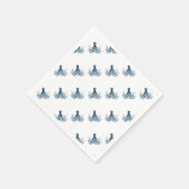 Octopus kraken nautische kuststrook zee strand bla servet (Hoek)