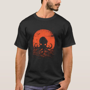 Octopus Kraken Oceaan Nautilus Zonsondergang Zee C T-shirt