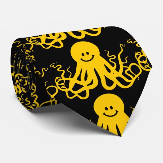 Octopus / Kraken Yellow Stropdas (Opgerold)