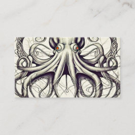 Octopus kunst bedrijfkaart oceaanliefhebber surfer visitekaartje