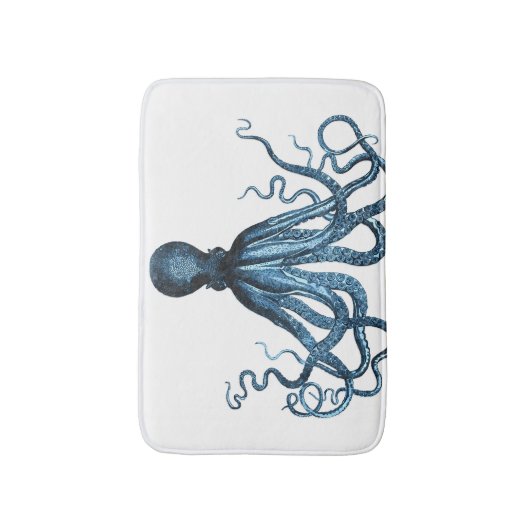 Octopus kustoceaan strand blauwe witbadmatten badmat (Voorkant Verticaal)