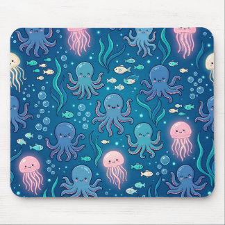 Octopus Kwallen Glow Muismat – Schattige Oceaan